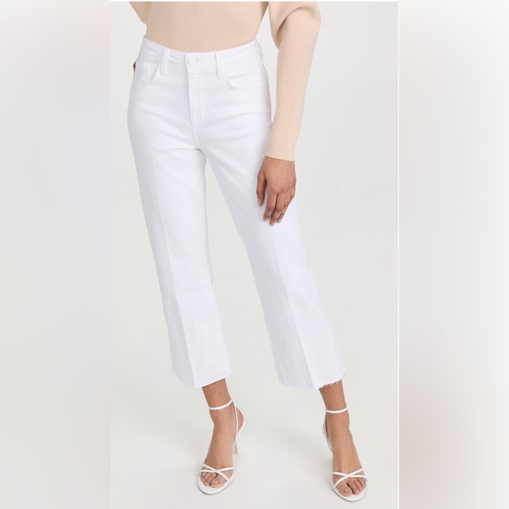 NWT L’Agence Wanda Crop Wide Leg Jeans in Blanc Size 28- Mid-Rise Relaxed Denim - Picture 3 of 8